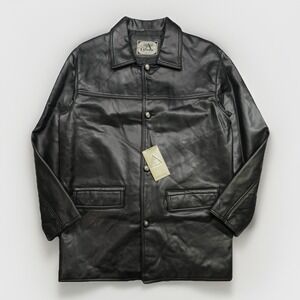 Vintage Made in Italy A Collezioni Heavy Weight Soft Leather Jacket  Sz XL 22x32